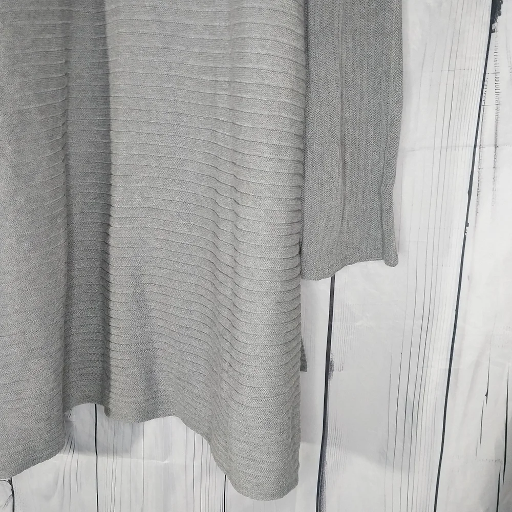 J.JILL gray wide ribbed open drapey cardigan sweater size XL Womens